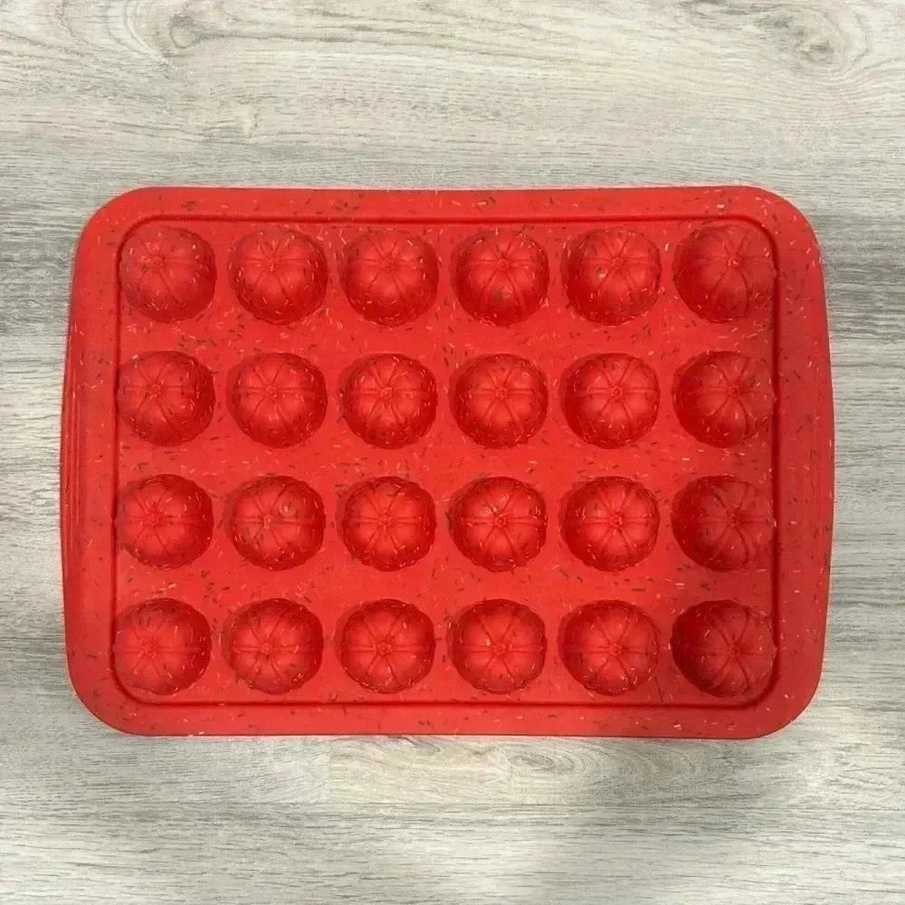 Trudeau Silicone Fluted Mini Cupcake Pan 24 Mini Festive Shaped Cakes Holiday - Picture 2 of 6